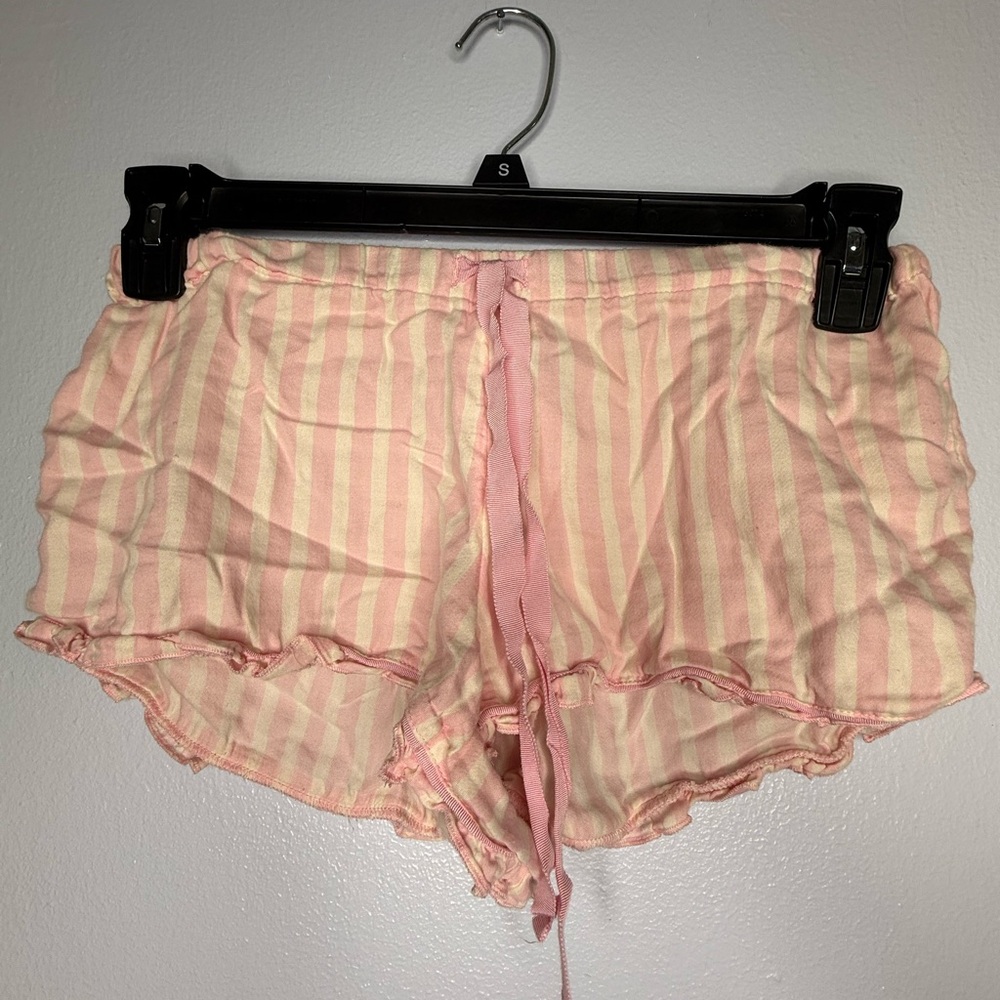 Victoria's Secret Pink and Cream Pajama Set. Size XS. 100% Cotton. Well loved! - Picture 5 of 8